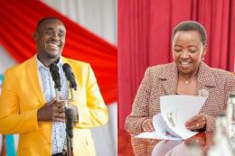 Collage photo of Cleophas Malala and Rachel Ruto.